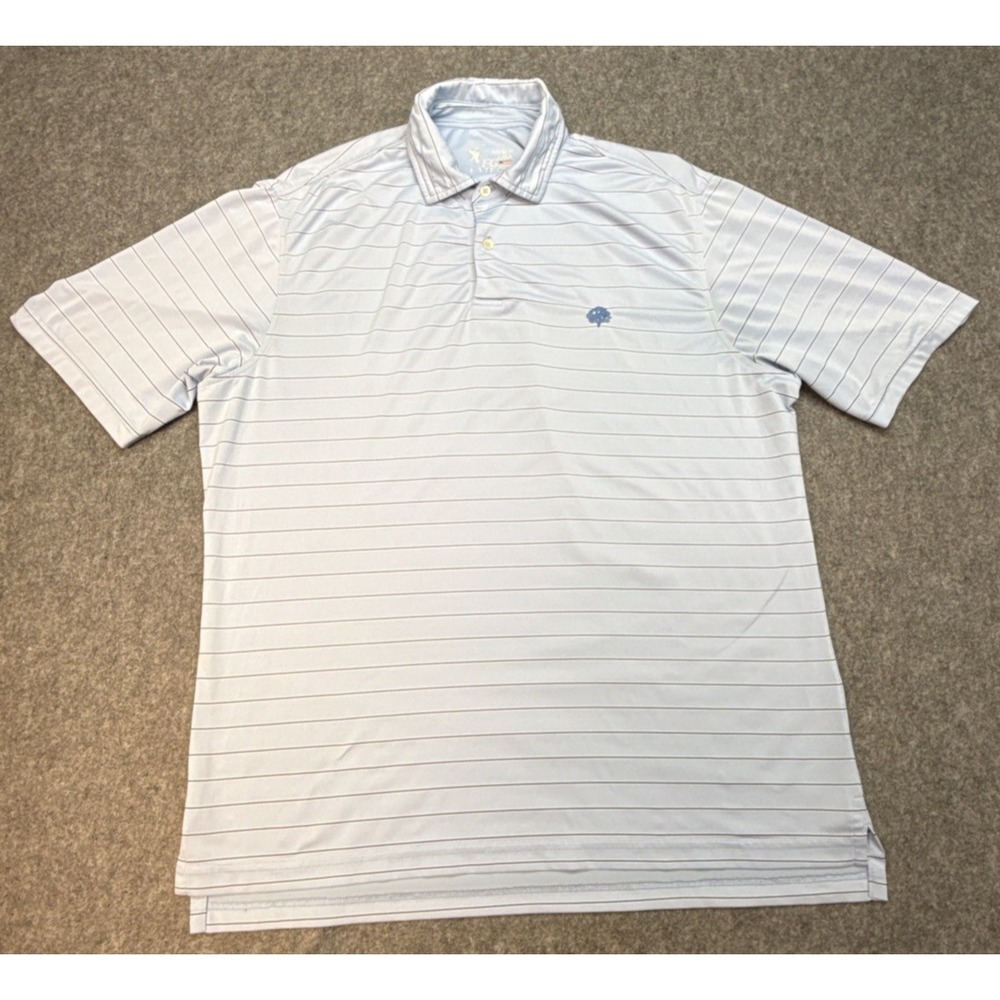 F&G Tech Performance Mens Size L John's Island Club Golf Polo Activewear Preppy